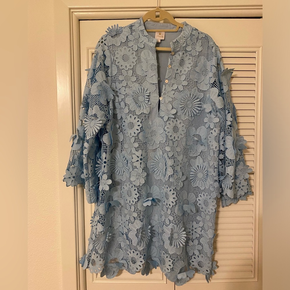 J Marie Collections seraphina dress in baby blue lace size large